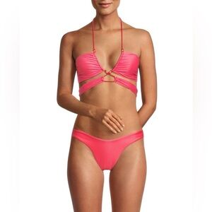 VIX Coral Red Solid Bikini Top